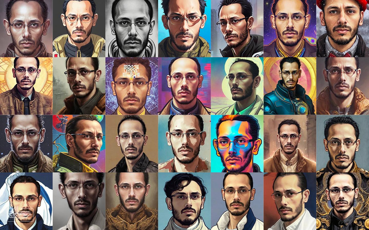 كولاج سائد حسونه | إقبال هائل على الرسم الصناعي باستخدام تطبيق Lensa لتعديل الصور